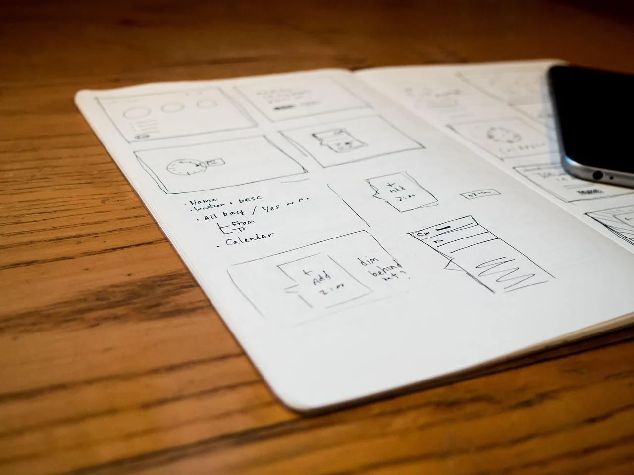 design, mockups, sketch, notebook, notepad, iphone, mobile, smartphone, cell phone, technology, brown laptop, brown phone, brown mobile, brown smartphone, brown telephone, brown iphone. Where UGC creator engagement benchmarks actually come from